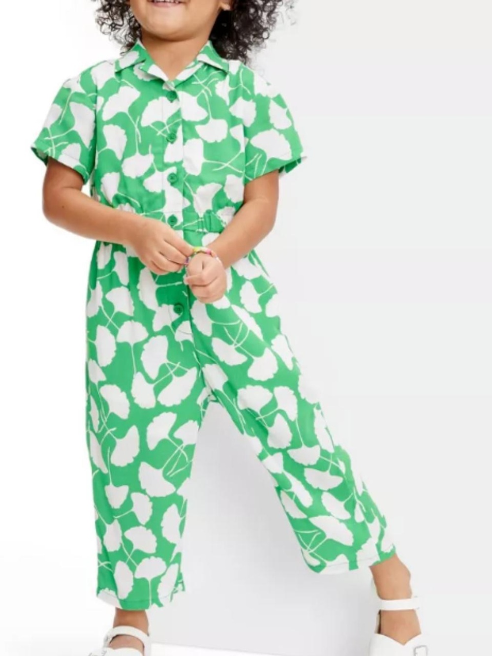 Diane Von Furstenberg x Target Green and White Jumpsuit
